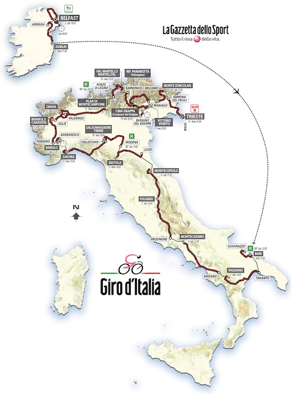 La corsa rosa del 97° Giro d'Italia in diretta HD su Rai Sport ed Eurosport