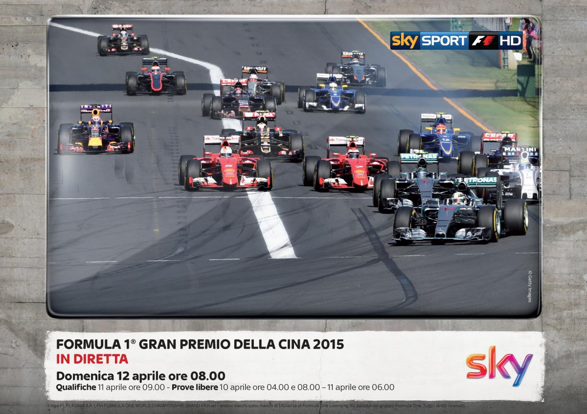 Sky Sport F1 HD Gp Cina, Palinsesto dal 9 al 12 Aprile 2015 #SkyMotori