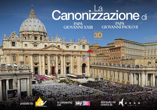 Canonizzazione Papa Roncalli e Wojtyla in diretta tv (su Sky anche in 3D)