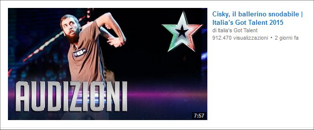 Italia's Got Talent , il video di CiSky è il più visto su Youtube Italia