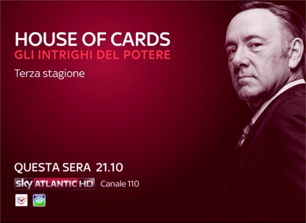 House Of Cards, la terza stagione in italiano da stasera su Sky Atlantic HD