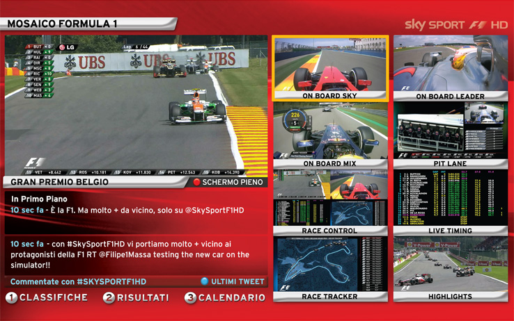 Sky Sport F1 HD: il palinsesto del Gp del Belgio della Formula 1 (22 - 25 Agosto)