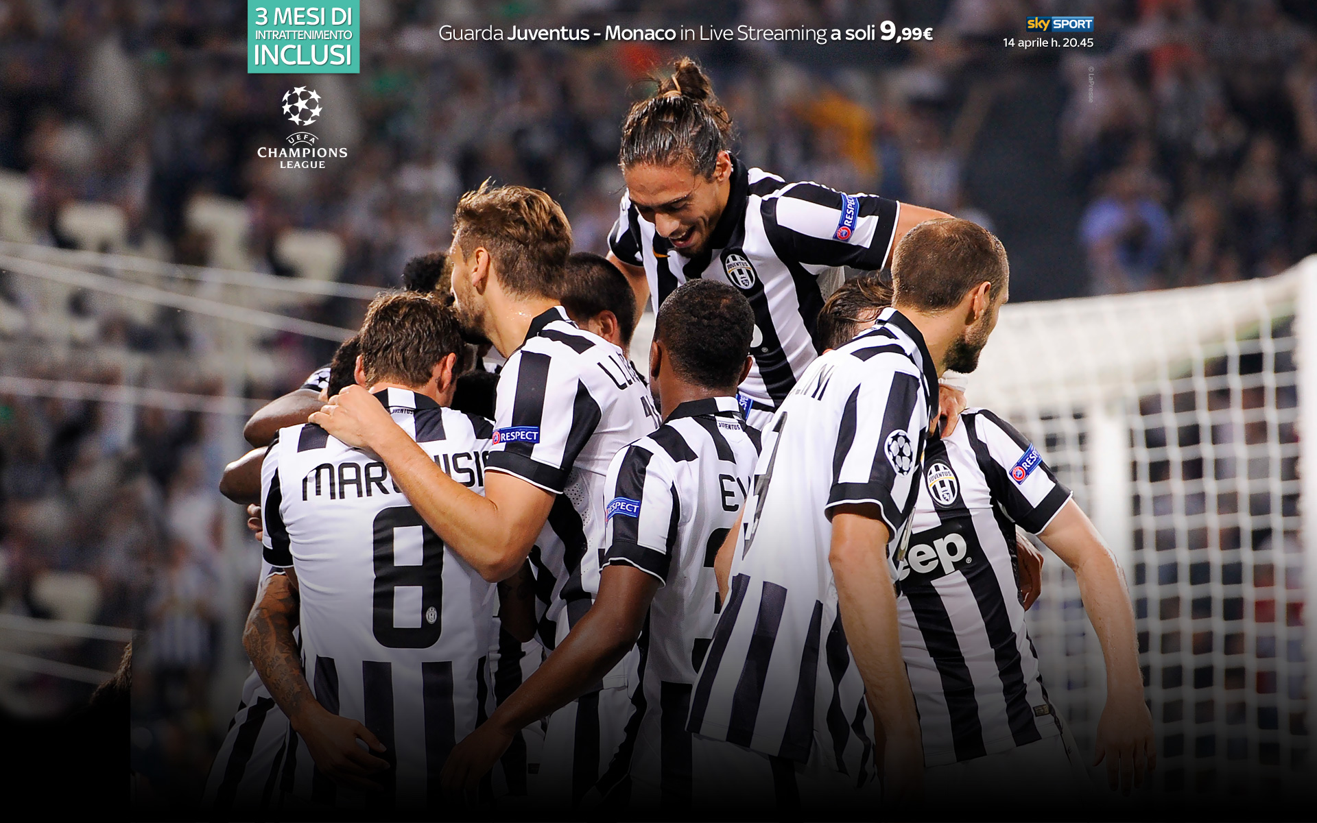 Juventus - Monaco + 3 mesi di Serie Tv su Sky Online a 9,99 euro