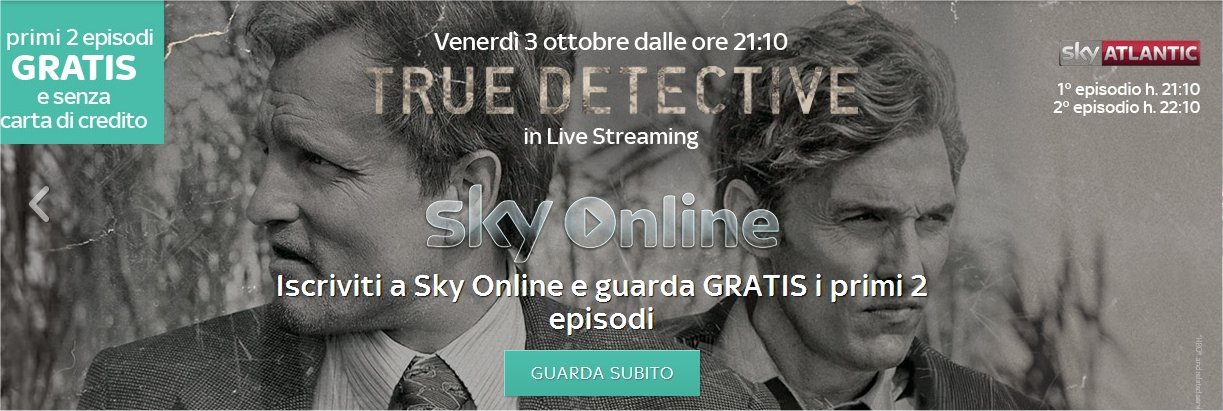 I primi 2 episodi di True Detective gratis in anteprima su SkyOnline